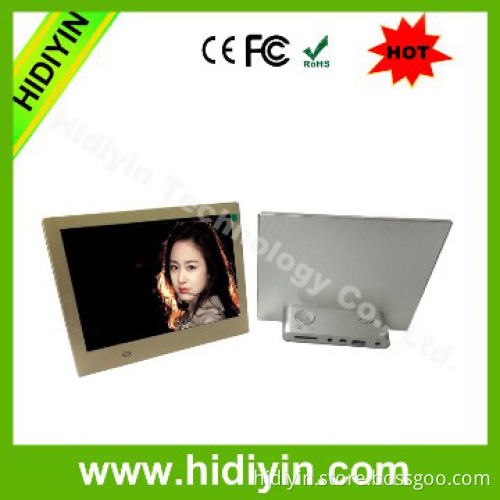 High quality Slim Design Audio 8" golden digital photo frame